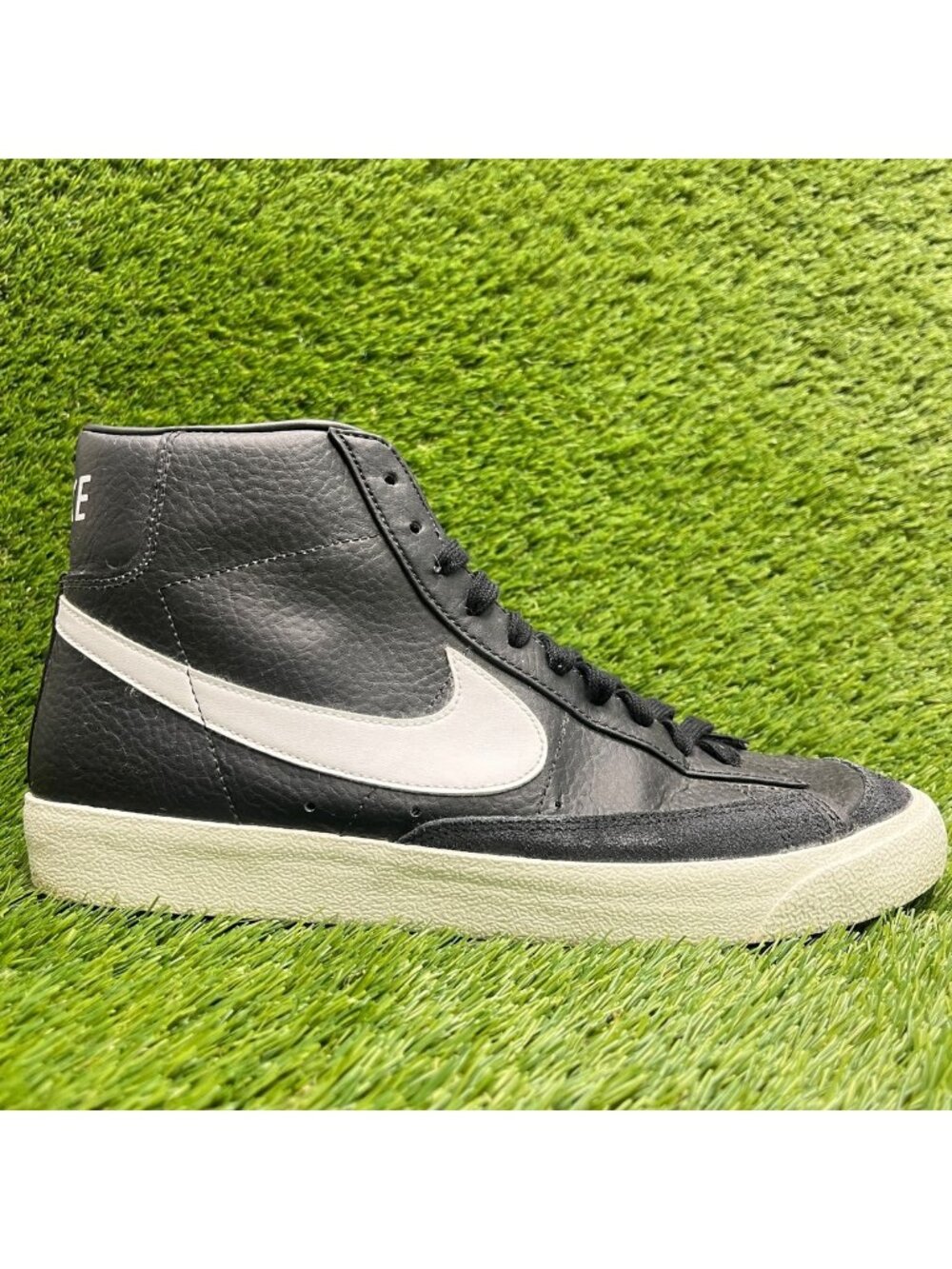 Nike Blazer Mid '77 Vintage Mens Size 10.5 Black Athletic Leather Shoes Sneakers